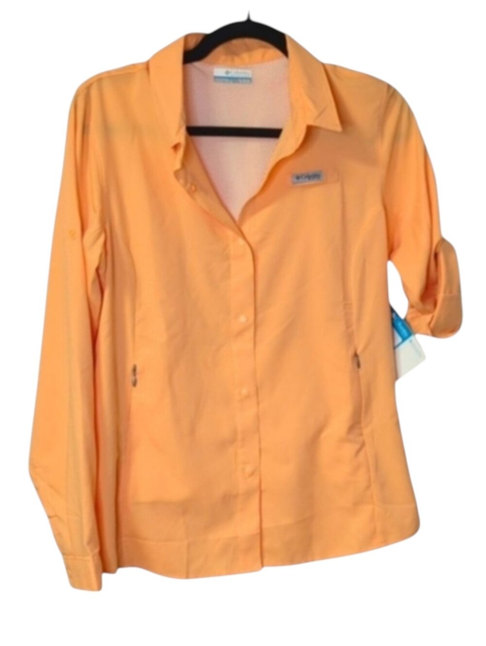 Columbia Omni-Shield PFG Tamiami Long Sleeve Orange Shirt Youth 18/20